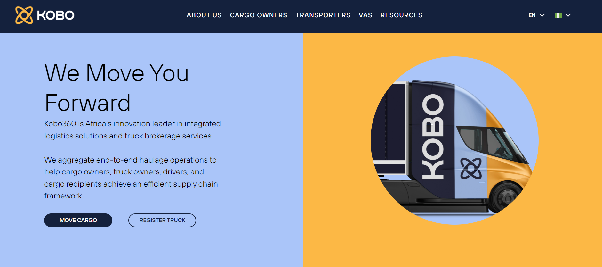 Kobo360 website landing page